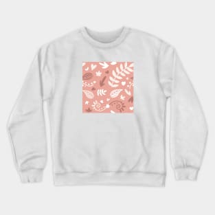 Cute Pink Leaf Nature Pattern Crewneck Sweatshirt